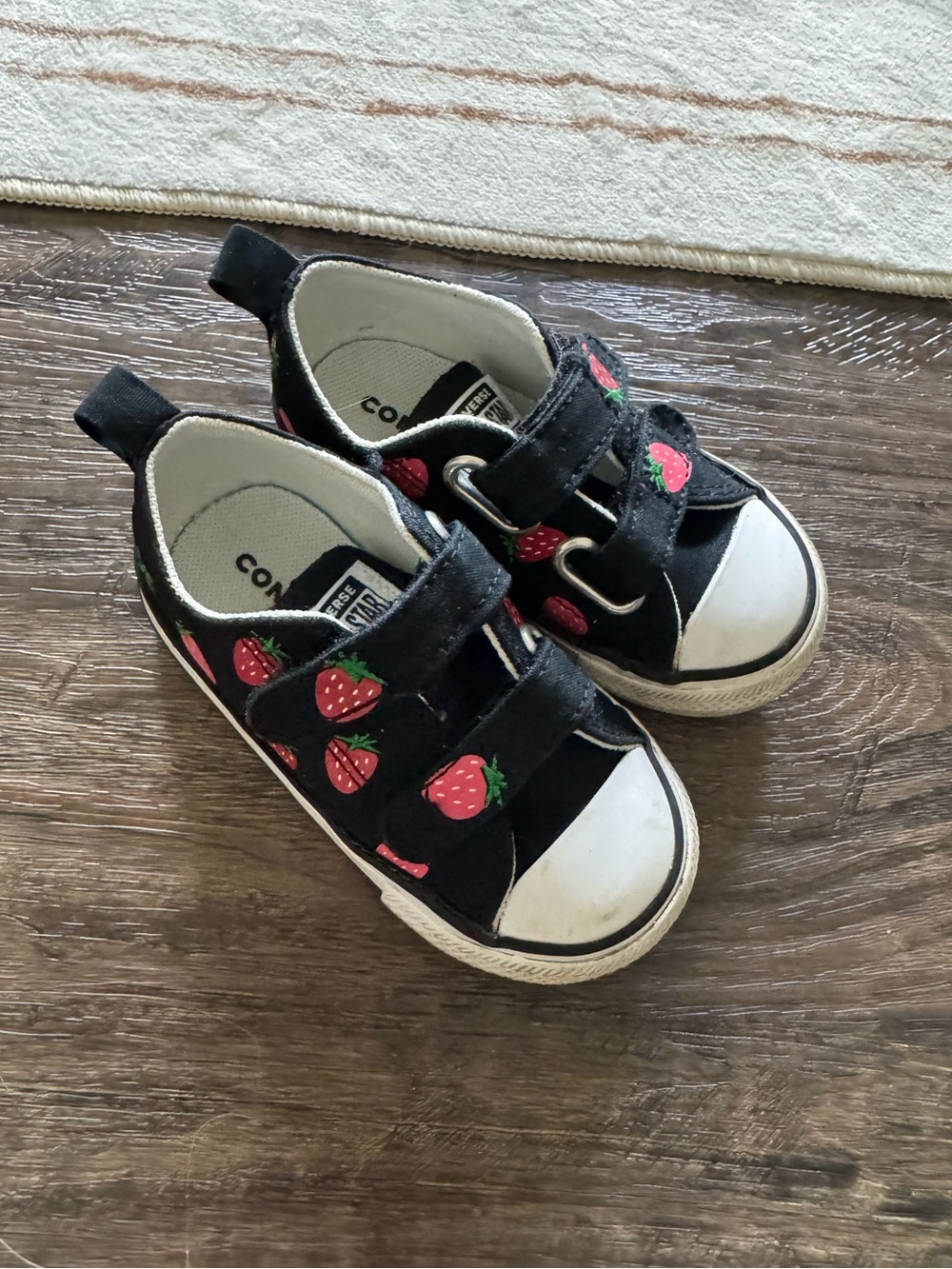 Converse Black toddler Sneakers with Strawberry Accents